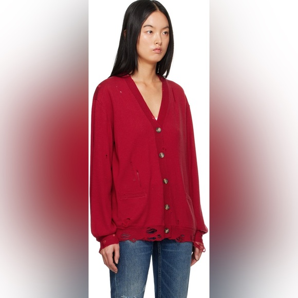 R13 Distressed Oversized Cardigan